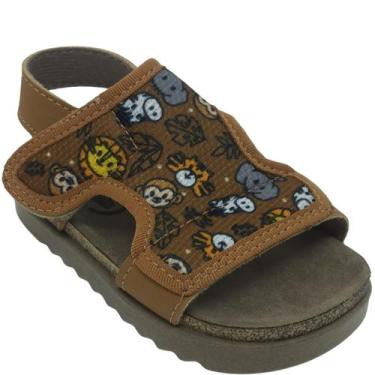 Imagem de Sandália Molekinho Menino Infantil com Estampa de Animais, Multi caram