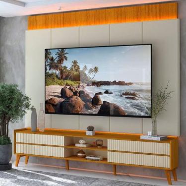 Imagem de Rack com Painel para TV Até 85 Polegadas Magnífico 4 Gavetas Ripado 10