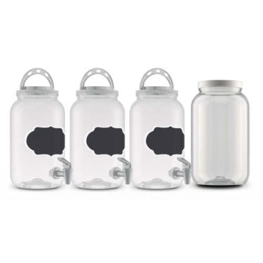 Imagem de Kit lavanderia 3 dispenser 3,6l + porta sabao 3,6l branco - Bandeirant