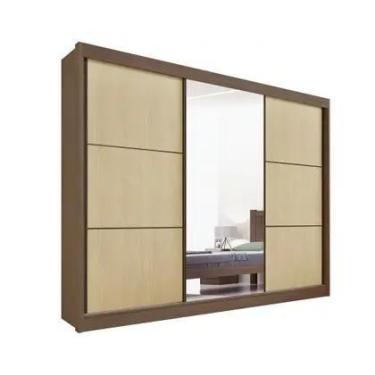 Imagem de Guarda Roupa Casal com Espelho Los Angeles 3 Portas 6 Gavetas sem pés 