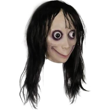 Imagem de MOMO Challenge Máscara de látex, ultra realista, máscara de terror para adultos, fantasia, festa de Halloween, casa assombrada