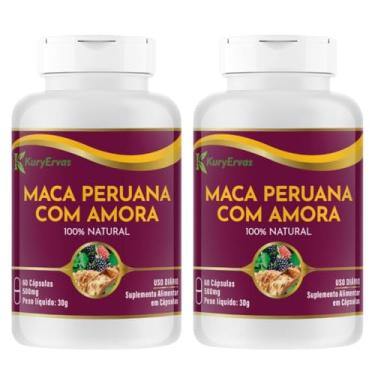 Imagem de KIT Maca Peruana com Amora, 100% Natural - 120 Cápsulas 500mg - 2 Frascos