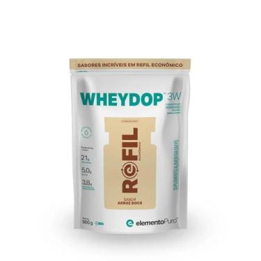 Imagem de Whey Protein WHEYDOP 3W Refil 900g elementoPuro Sabor Arroz Doce Proteína Concentrada Não Desnaturada, Isolada e Hidrolisada