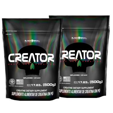 Imagem de Combo 2x Creator 500g - 1kg Creatina Monohidratada Pura - Black Skull Combo 2x Creator 500g - 1kg Creatina Monohidratada Pura Black Skull