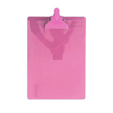 Imagem de Prancheta com Prendedor - Transparente e Resistente, Ideal para Escritório, Estudos e Desenhos Técnicos(Rosa)