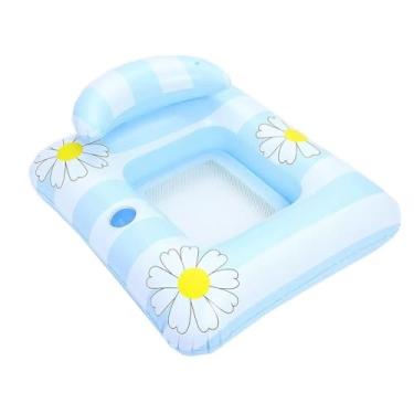 Imagem de Cama Flutuante para Piscina 95x85cm – Brinquedo Flutuante, Seguro e Durável(azul)