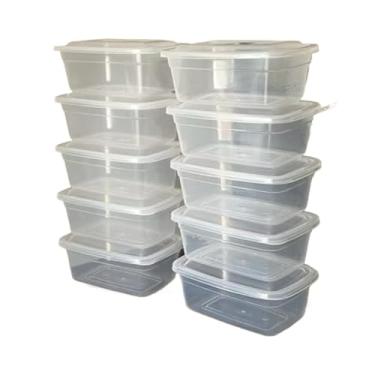 Imagem de Kit de 30 potes vasilhas 1000ML 1kg transparente LIVRE BPA marmita Reutilizável organizador alimento (10 marmitas)