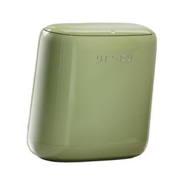 Imagem de ＫＬＫＣＭＳ Lixeira pequena para banheiro com tampa, tipo prensa, para dormitório, embaixo da mesa, armário, pia, sala de artesanato, Verde