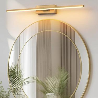 Imagem de Luz de Espelho LED Banheiro Rotação de 315° Arandela Ângulo Ajustável Moderno Interior Arandelas Iluminação de Imagem Metal Iluminação de Parede para Banheiro Armário Sala de Estar Banheiro (Latão Luz