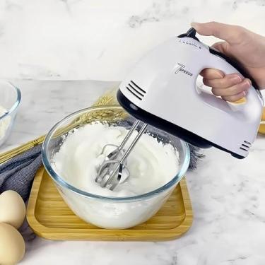 Imagem de Misturador manual elétrico de 7 velocidades – botão de ejeção fácil e potente, batedores de aço inoxidável – Batedor automático compacto para assar, bolos e sobremesas