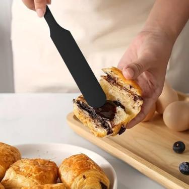 Imagem de 6 espátulas de silicone pequenas, espátulas de manteiga misturadoras de 24 cm, raspador de massa antiaderente para assar