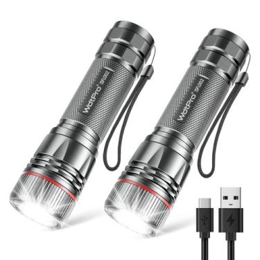 Imagem de Lanterna recarregável WDTPro SFL002, pacote com 2, USB-C, IP65
