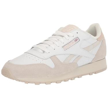 Imagem de Reebok Tênis feminino clássico de couro Legacy, branco/giz/estuque, 35/36 BR