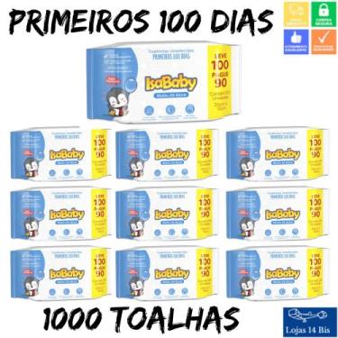Imagem de 10 Toalhas Umedecida Lenço Isababy 100 Primeiros Dias c/100 Recém Nasc