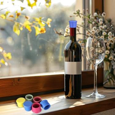 Imagem de Rolha de vinho de silicone reutilizável, vedação de cortiça substituível para garrafas de vinho, cerveja e champanhe, fácil de limpar, seladora de tampa de garrafa à prova de vazamento