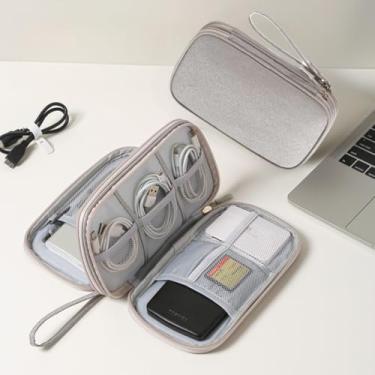 Imagem de Organizador de cabos de viagem portátil à prova d'água, bolsa de camada dupla, acessórios para telefone, estojo de transporte, bolsa de armazenamento, para cabo, carregador, telefone, fone de ouvido