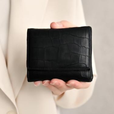 Imagem de Carteira com porta-cartão de crédito, carteira ultrafina de couro PU, capa fina minimalista e protetora para cartão, Preto, Bolsa casual para moedas