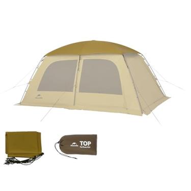 Imagem de Barraca de acampamento Naturehike para 4 a 6 pessoas, barraca de proteção solar UPF50+ com área de uso estendida de 14 m², tenda impermeável PU2000 mm + com abertura de chaminé à prova de fogo para