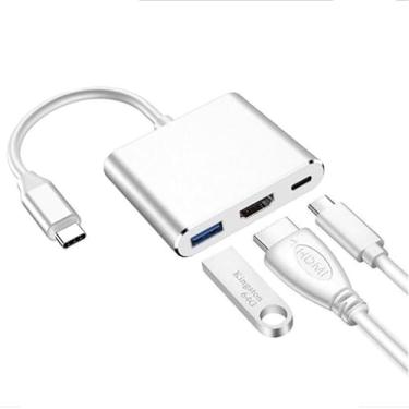 Imagem de Adaptador USB-C para HDMI 4K com USB 3.0 e Carga Rápida PD – Hub Multifuncional Compatível com MacBook, Samsung DeX, iPad e Notebooks – Imagem Ultra HD e Alta Velocidade de Transferência