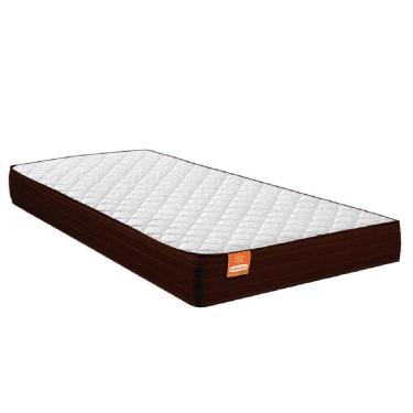 Imagem de Colchão Solteiro Molas Qatar 88x188x22cm Marrom / Branco - Suporta Até 200kg Por Pessoa Marrom