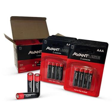 Imagem de Kit 16, 24, 32, 48 ou 128 Pilhas Alcalina Palito AAA 1.5v Avant Use, 4