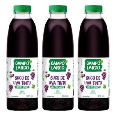 Imagem de Kit 3x Suco de Uva Integral Campo Largo 900ml cada | 100% Natural!