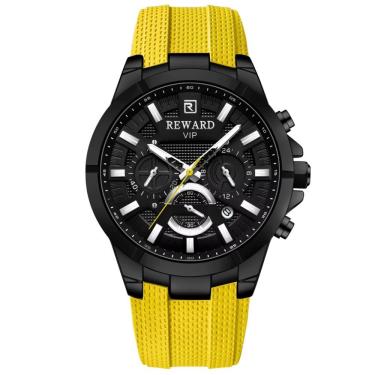 Imagem de Relógio De Pulso Masculino Analógico Rà Prova D´agua Esportivo Amarelo