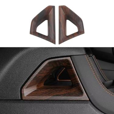 Imagem de ushilife Capa protetora de moldura de decoração lateral do console central acessórios de carro compatíveis com Ford Ranger 2022 2023 2024 capa de acabamento interior de grão de madeira ABS