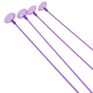 Imagem de Suporte para balao/pega balao roxo fluorescente 30 cm - Bonus Inflador