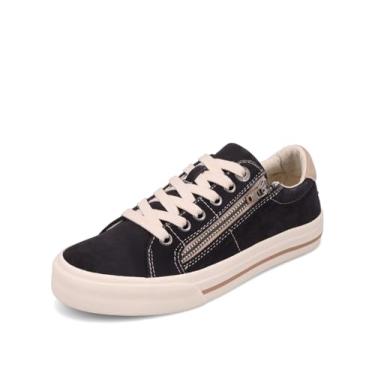 Imagem de Taos Z Soul Tênis feminino – Tênis plataforma elegante com palmilha removível, suporte de arco, amortecimento premium, ajuste de cadarço e zíper de fácil acesso, Preto/caramelo envelhecido, 11 Wide