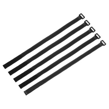 Imagem de 5 peças de tiras de amarração de bateria reutilizáveis, 2 x 50,8 cm de nylon preto com bateria multiuso segura ajustável alça de gancho laço de fixação para quadricópteros FPV RC drone barco carro