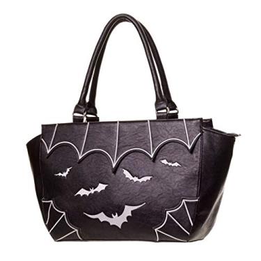 Imagem de Lost Queen Bolsa feminina Bats Dark Gothic Bolsa de ombro alternativa, Branco, One Size