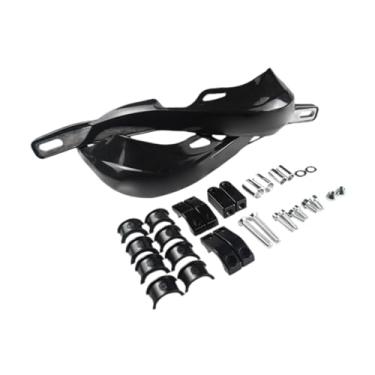 Imagem de Vaveren Protetores de mão genéricos para motocicletas para guidões de 22 mm e 28 mm, acessórios para motocicletas, protetores de cabo de alumínio à prova de, Preto