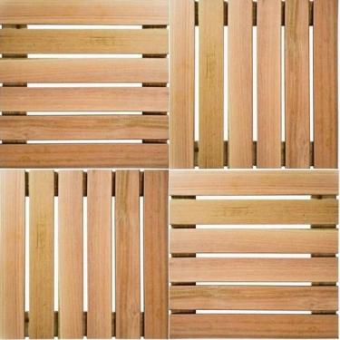 Imagem de Conjunto Deck Madeira Pinus  4 Uni 50x50cm De Qualidade Para Garagem -