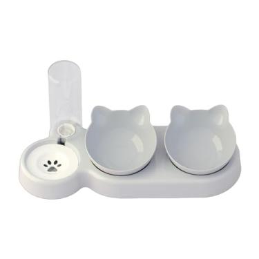 Imagem de HYBEW Tigela dupla para gatos e cães com sistema automático de alimentação de água transparente e visível para viagem