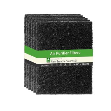 Imagem de Pacote com 6 filtros de substituição compatíveis com Alen BreatheSmart 45i e purificador de ar flexível, filtro flexível de carvão ativado para substituição de filtros de purificadores de ar Alen