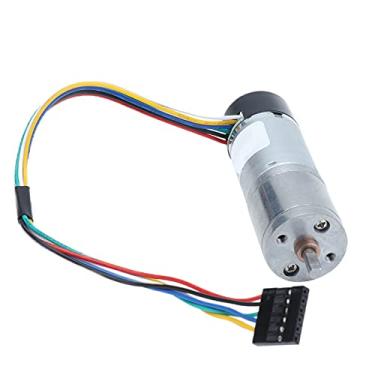Imagem de Akozon Motor Redutor DC 25GA Com Codificador - Motor Redutor de Liga de Zinco para Robôs DIY, Fechaduras Elétricas e Dispositivos Inteligentes - à Prova de Poeira, Velocidade Ajustável, Alta (35 RPM)