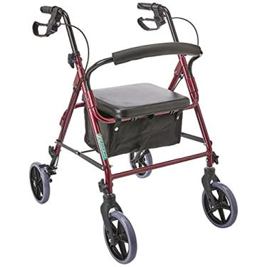 Imagem de Andador 04 Rodas, Freios, Assento, Porta Objetos - Vermelho, Dilepé