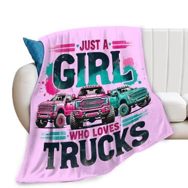 Imagem de SweetFox Cobertor de inverno Just A Girl Who Loves Trucks, decoração de caminhão, presentes para meninas, meninos, amantes, super quente, macio, flanela, para crianças, adultos, homens, mulheres, 127