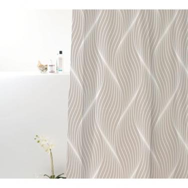 Imagem de Cortina Box Poliéster Ondas Cinzas 198x180cm - Uzoo Cortina Box Poliester 1.98x1.80m Ondas Cinza 828908