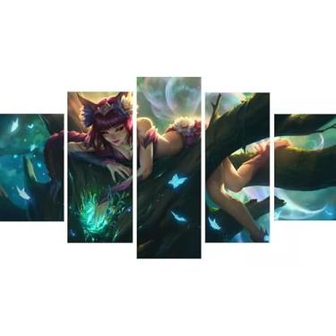 Imagem de Kit quadro decorativo 5 peças 95x60cm Skin Lol Game