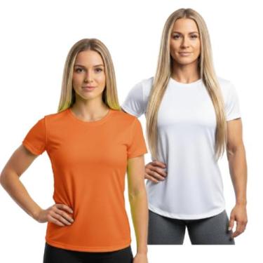 Imagem de Kit 2 Camisetas Dry Fit Feminina Manga Curta Trendixx  Secagem Rápida 