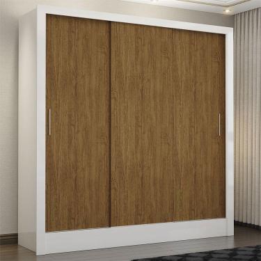 Imagem de Guarda Roupa Casal Fortaleza 3 Portas Carioca Móveis Branco Cinamomo