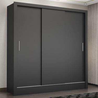 Imagem de Guarda Roupa Casal Fortaleza 3 Portas Carioca Móveis Preto
