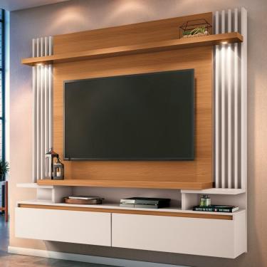 Imagem de Painel Tv 55 Pol 181cm Bancada Suspensa Cosmo Off/cinamomo - Hb Móveis