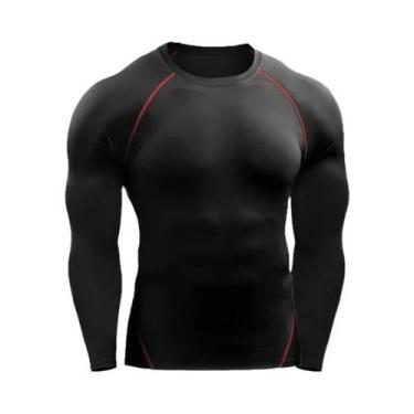 Imagem de Camiseta de Compressão Masculina para Corrida e Academia - Manga Longa