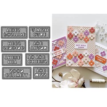 Imagem de DzIxY Blessing Words Cheers to You matrizes de corte de metal para kit de fabricação de cartões, conjunto de recortes de papel, estêncil, suprimentos, modelos de máquina