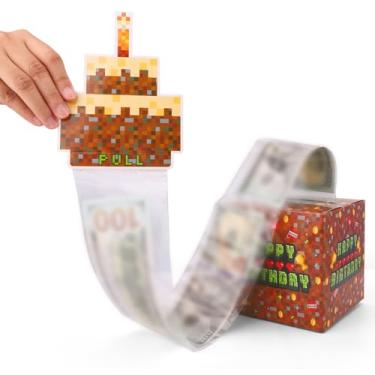 Imagem de Caixa de Dinheiro para Festa Aniversário Pixel, Conjunto Oferta com Cartão e 50 Sacos Dinheiro Divertidos Mulheres e Homens Lembranças para Festa Temática de Videojogos