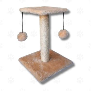 Imagem de Arranhador para Gatos Arranhador para Gatos Sofá um Poste De Sisal Com Brinquedos Presos PortáTil ProteçãO Eficaz para SofáS Adequado para Gatos Brincarem(BEJE.)