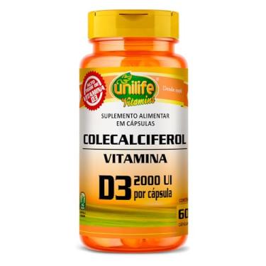 Imagem de V.i.t.a.m.i.n.a D/3 - Colecalciferol Unilife 60 Cápsulas